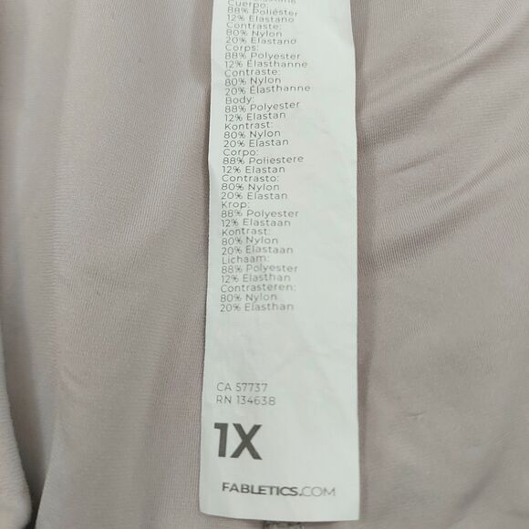 Fabletics On The Go PowerHold High Waisted Leggings Womens 1X Taupe Athleisure - Picture 11 of 12